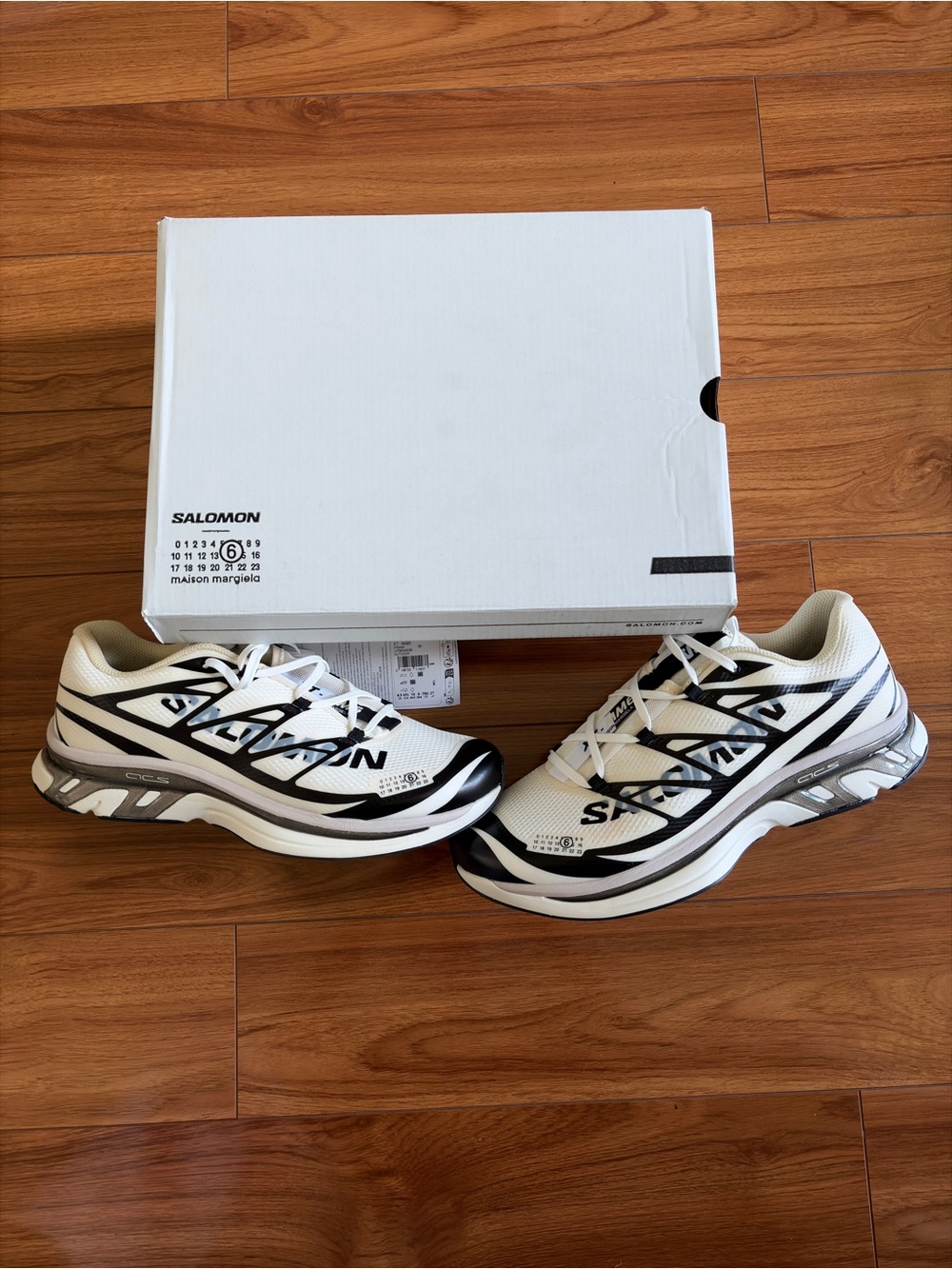 Salomon White and Black Trail Sneakers